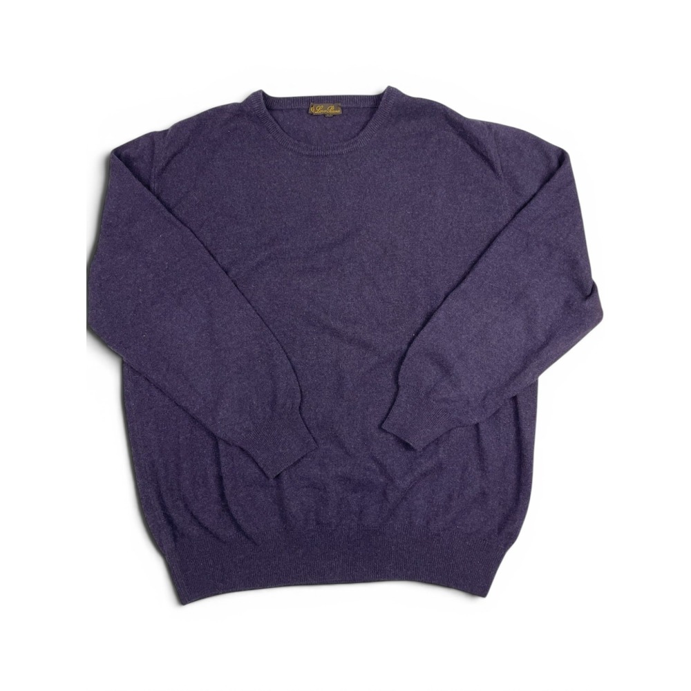 Loro‎ Piana Cashmere Sweater Size 54 Purple Long Sleeve Pullover EUC